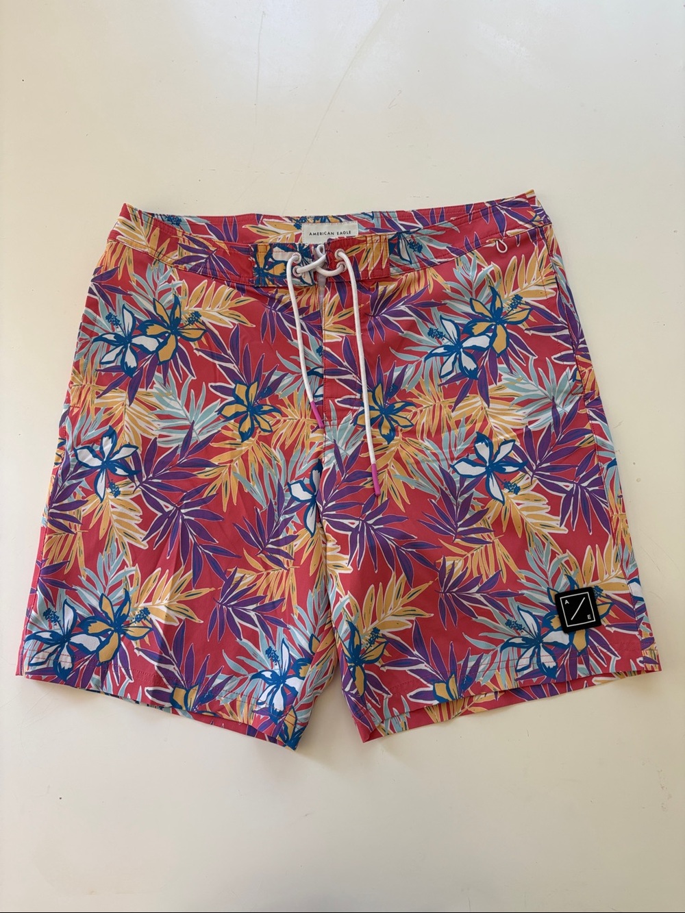 American Eagle Outfitters Tropical Floral Swim Shorts Mens Large
